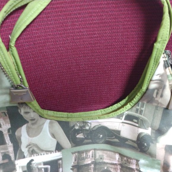 ❤️JEANNE LOTTIE Art Deco Nylon Hobo Purse +3 Logo Zip Pulls & 1 Purse JL Key FOB - Picture 3 of 10